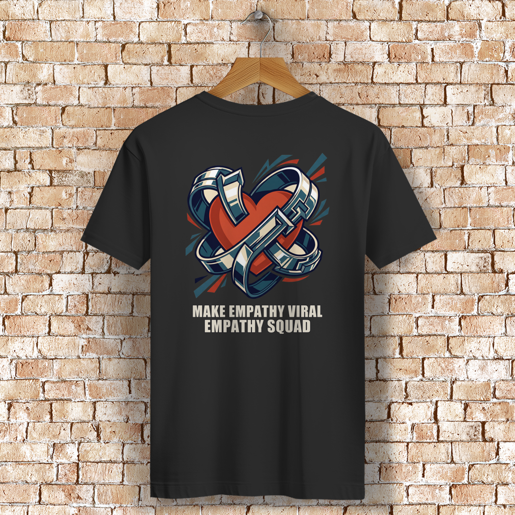 Make Empathy Viral Rocker Tee in Schwarz – Rückansicht