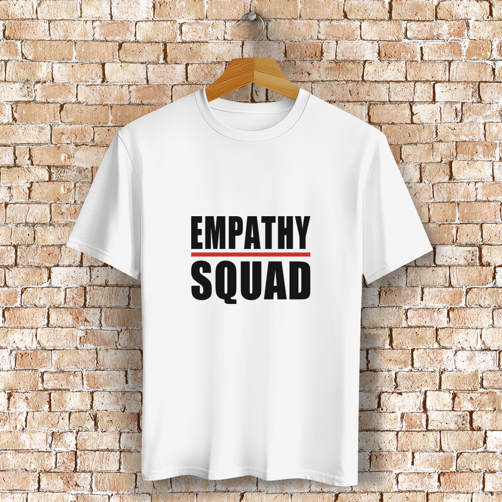 Empathy Squad Logo T-Shirt in Weiß – Vorderansicht