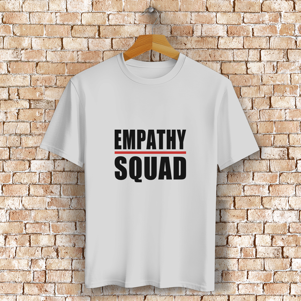 Empathy Squad Logo T-Shirt in Grau meliert – Vorderansicht