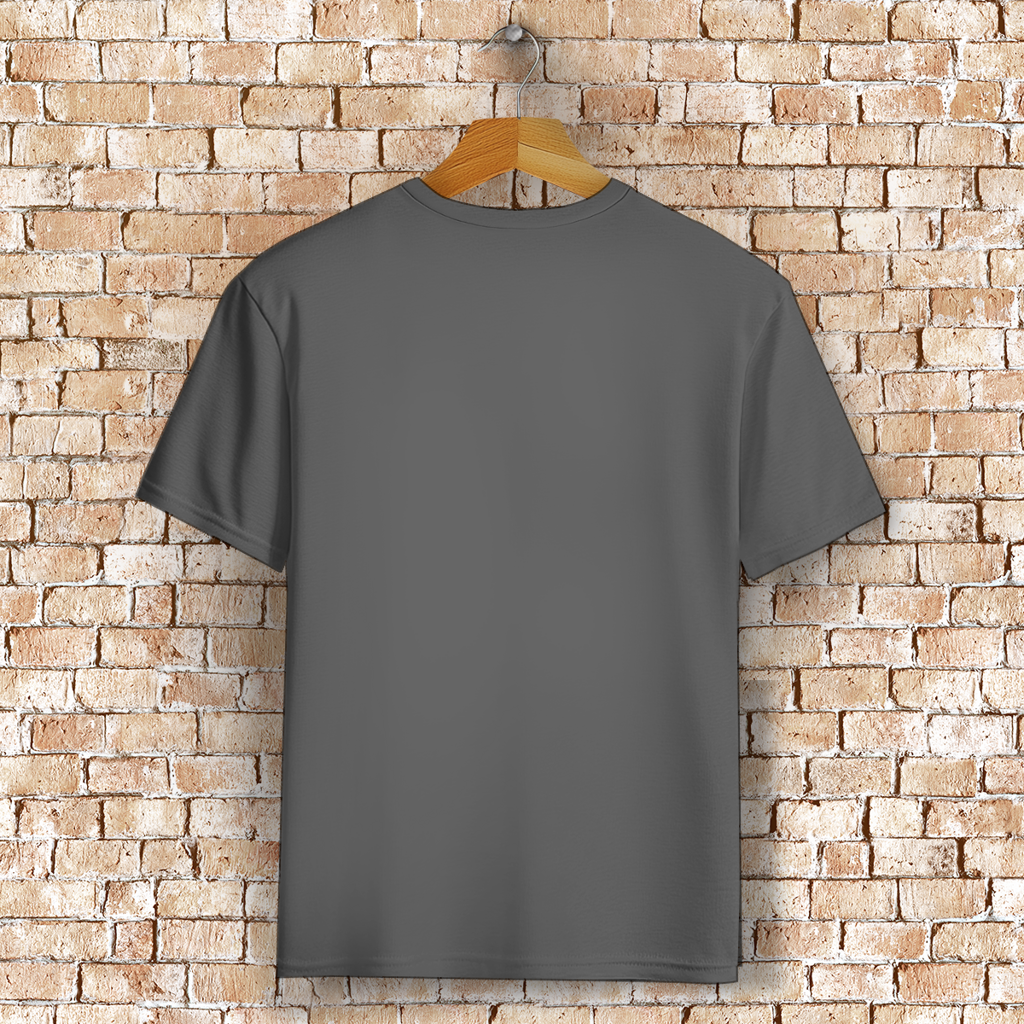 Empathy Squad Logo T-Shirt in Dunkelgrau meliert – Rückansicht