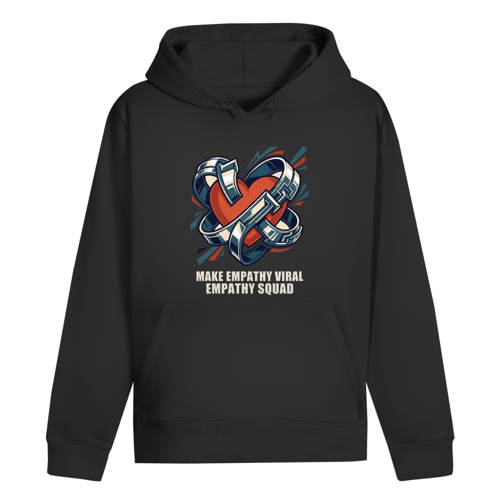Make Empathy Viral Hoodie in Schwarz – Vorderansicht