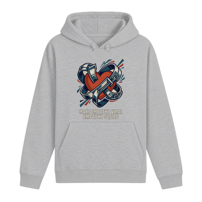 Make Empathy Viral Hoodie in Grau meliert – Vorderansicht