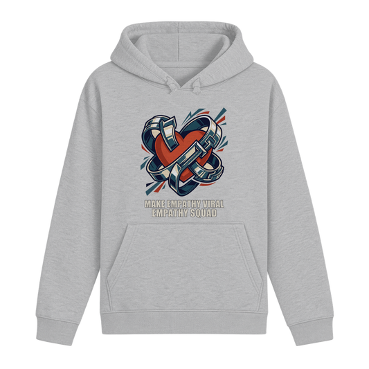 Make Empathy Viral Hoodie in Grau meliert – Vorderansicht