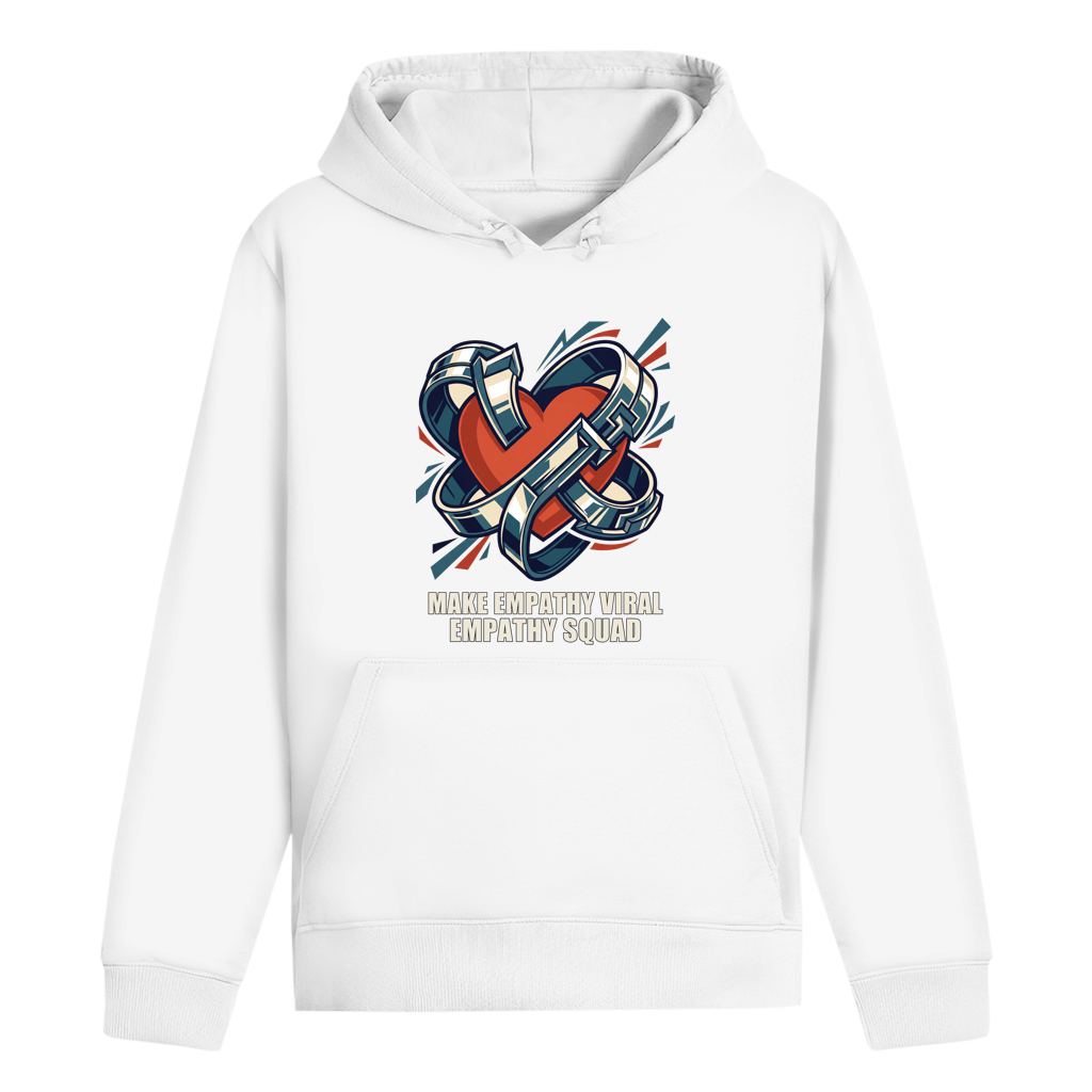 Make Empathy Viral Hoodie in Weiß – Vorderansicht