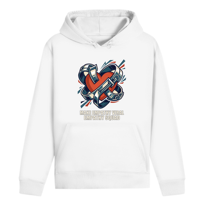 Make Empathy Viral Hoodie in Weiß – Vorderansicht
