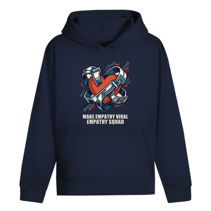 Make Empathy Viral Hoodie in Dunkelblau – Vorderansicht