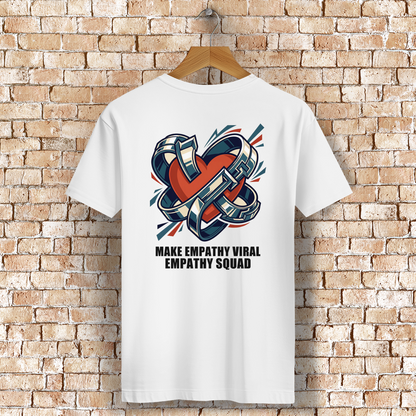 Make Empathy Viral Rocker Tee in Weiß – Rückansicht