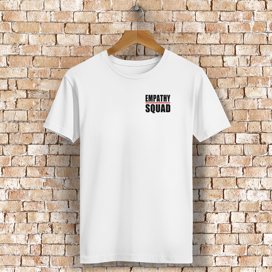 Make Empathy Viral Rocker Tee in Weiß – Vorderansicht