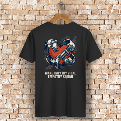 Make Empathy Viral Rocker Tee in Schwarz – Rückansicht