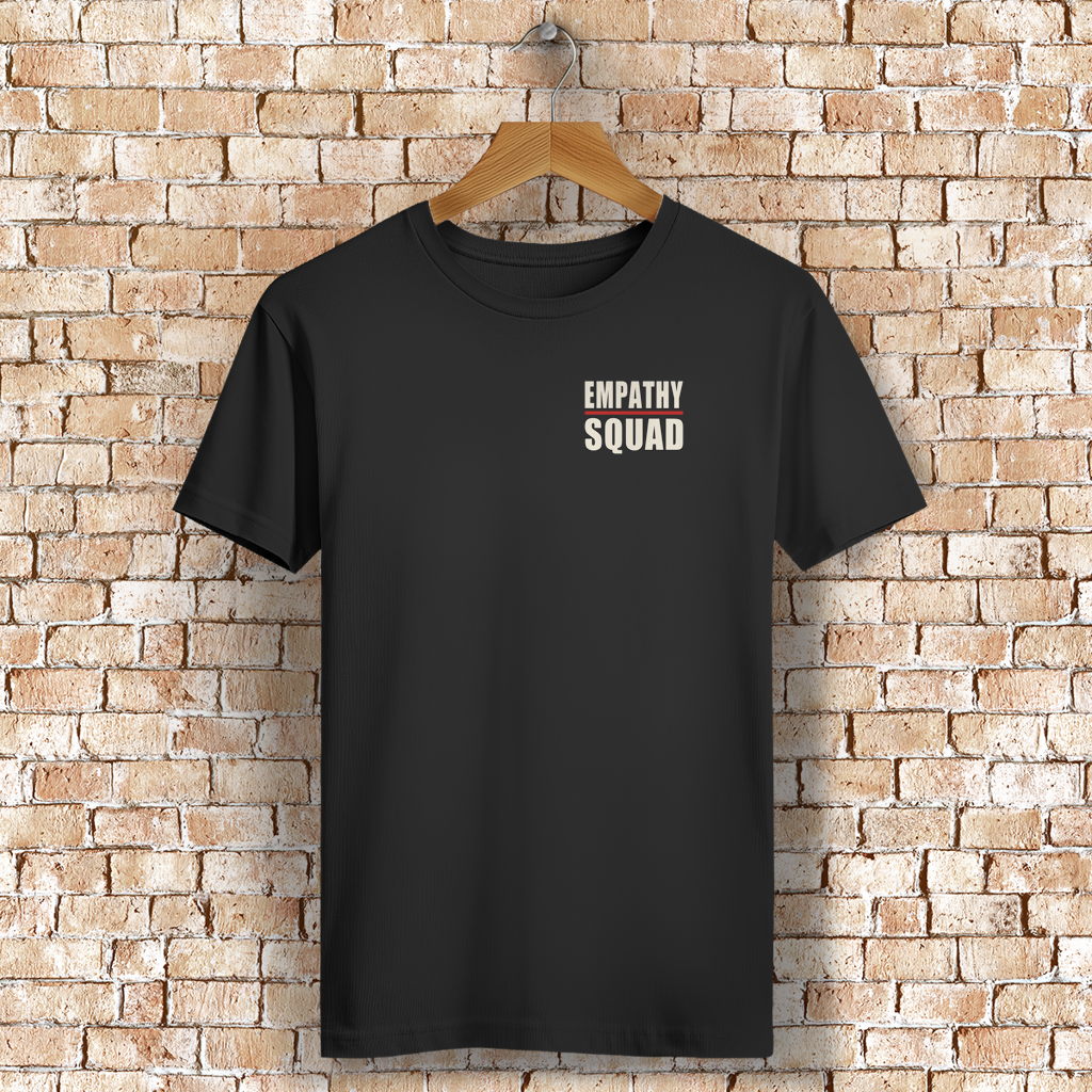 Make Empathy Viral Rocker Tee in Schwarz – Vorderansicht