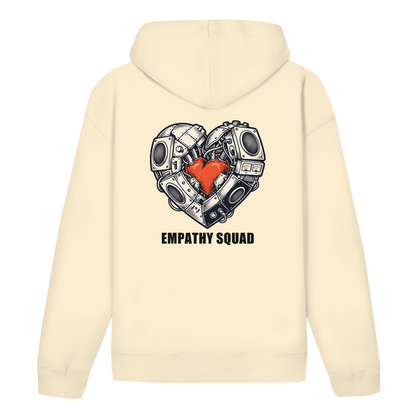 Empathy Squad Heart Hoodie in Naturweiß – Rückansicht