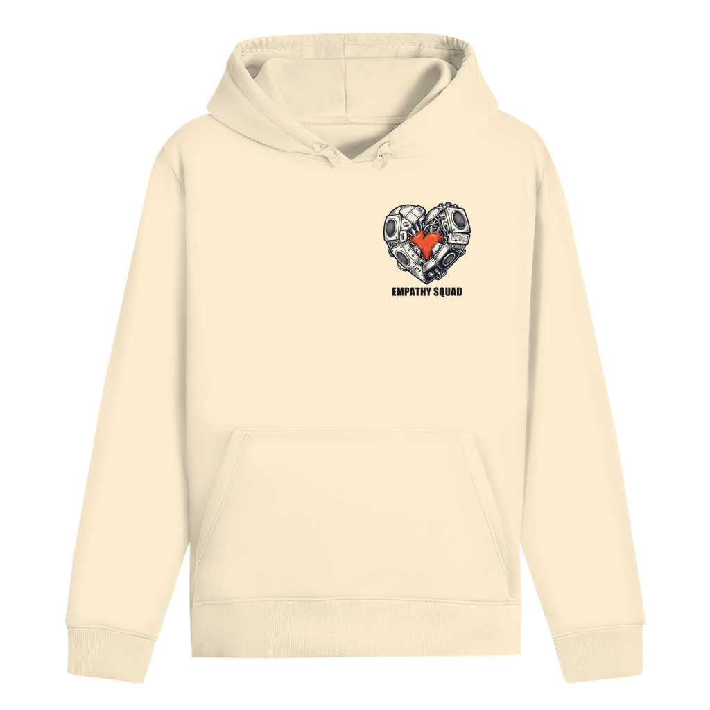 Empathy Squad Heart Hoodie in Naturweiß – Vorderansicht