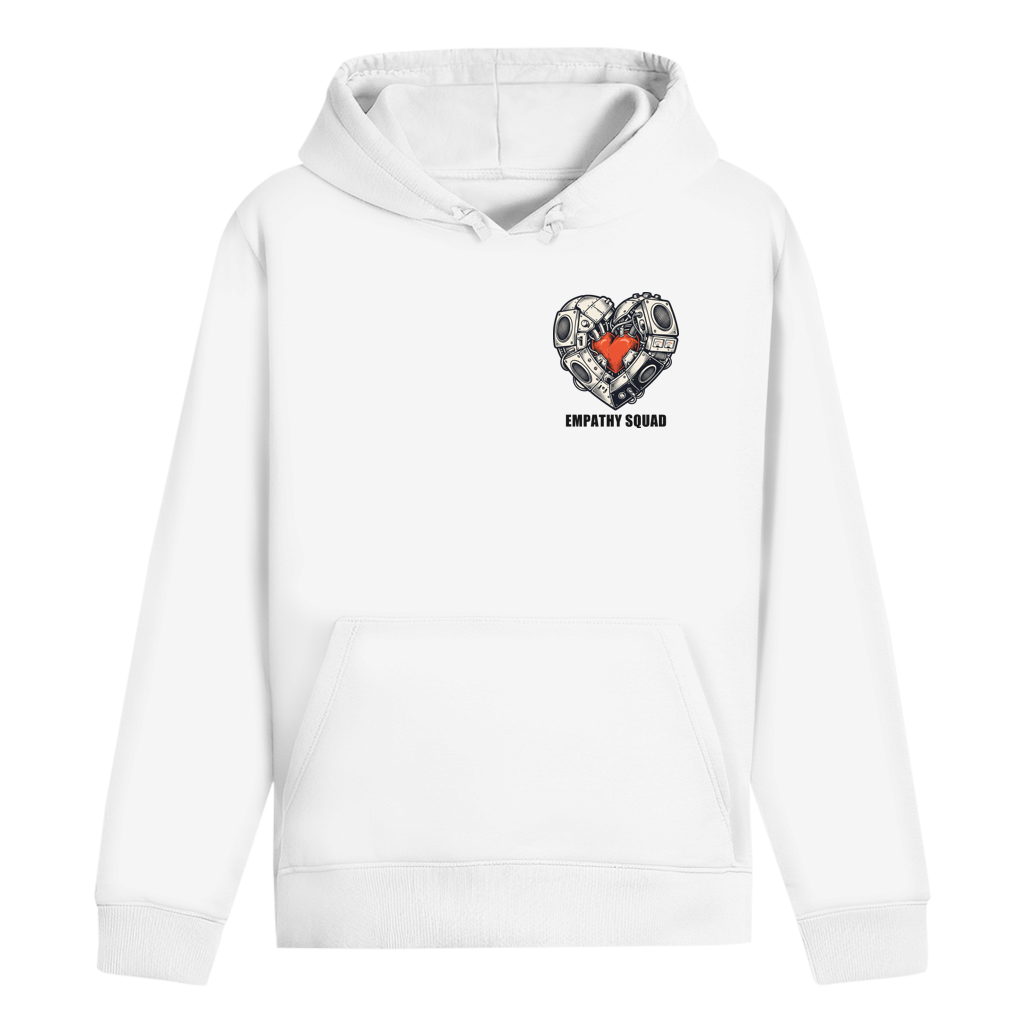 Empathy Squad Heart Hoodie in Weiß – Vorderansicht