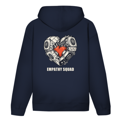 Empathy Squad Heart Hoodie in Dunkelblau – Rückansicht
