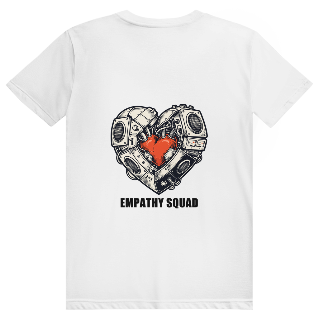 Empathy Squad Heart T-Shirt in Weiß – Rückansicht