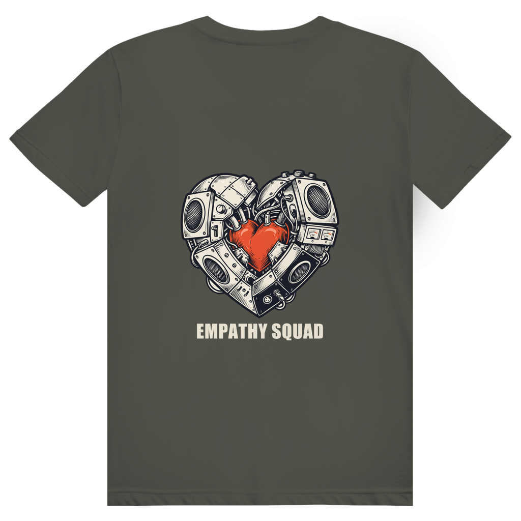 Empathy Squad Heart T-Shirt in Khaki – Rückansicht