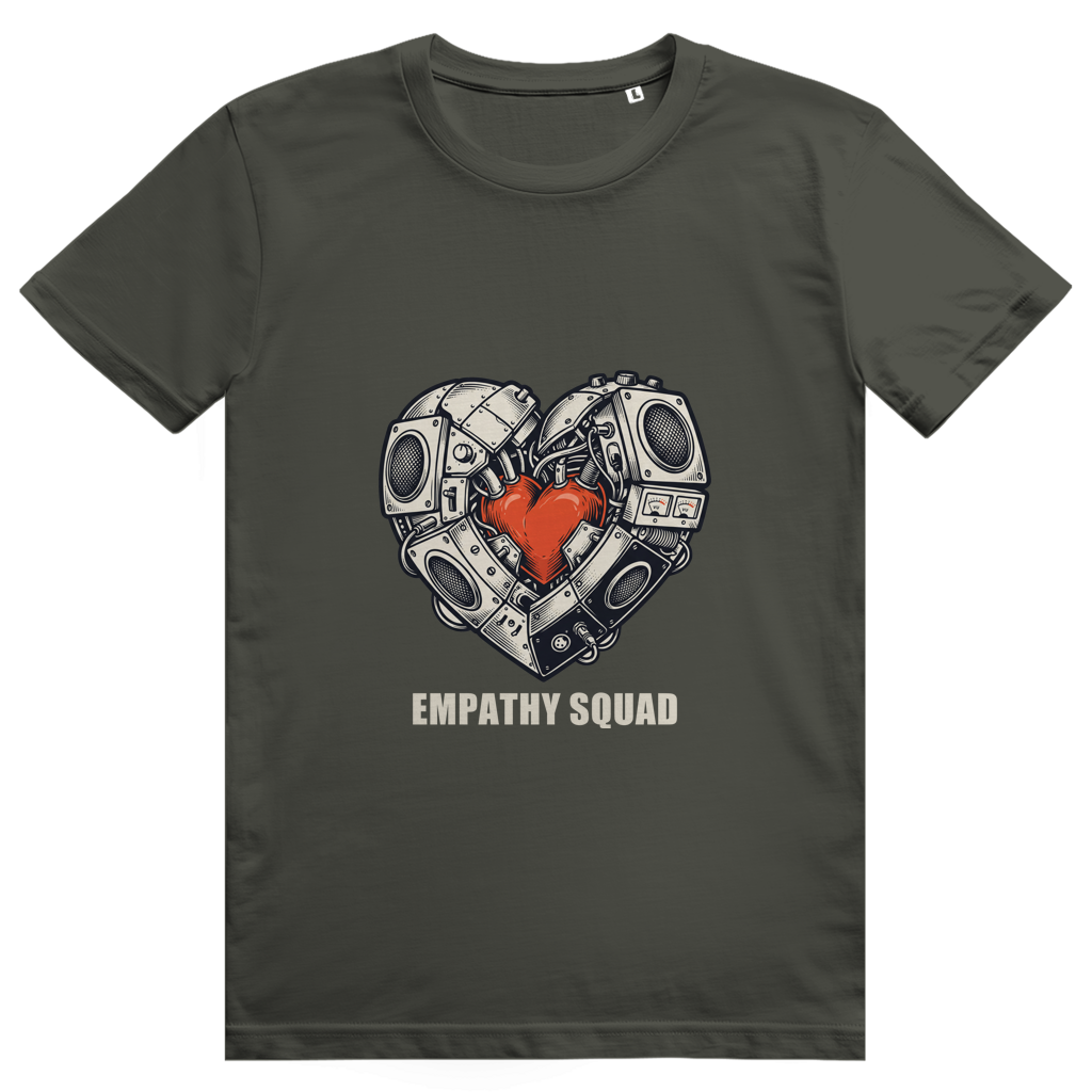 Empathy Squad Heart T-Shirt in Khaki – Vorderansicht