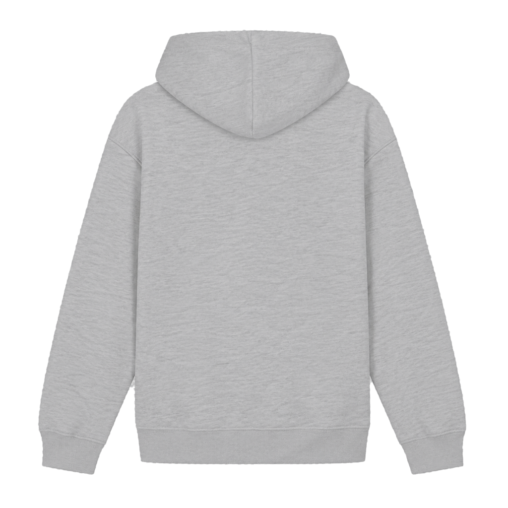Humanity Over Hate Hoodie in Grau meliert – Rückansicht