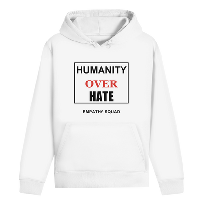 Humanity Over Hate Hoodie in Weiß – Vorderansicht
