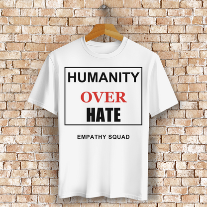 Humanity Over Hate T-Shirt in Weiß – Vorderansicht