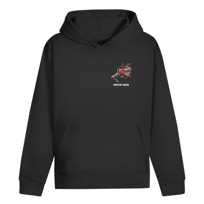 Empathy Squad Megafon & Herz Hoodie in Schwarz – Vorderansicht