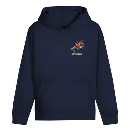 Empathy Squad Megafon & Herz Hoodie in Dunkelblau – Vorderansicht