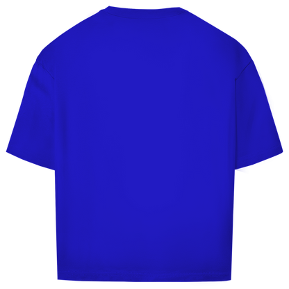 Small Courtesies, Big Difference Oversize Tee in Kobaltblau – Rückansicht