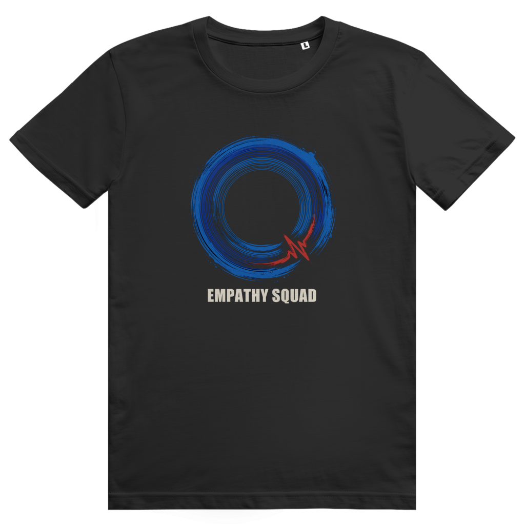Empathy Squad Pinselkreis Blau T-Shirt in Schwarz – Vorderansicht