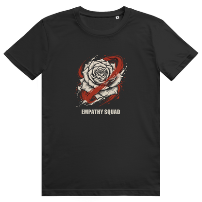Empathy Squad Pinselstrich Rosé T-Shirt in Schwarz – Vorderansicht