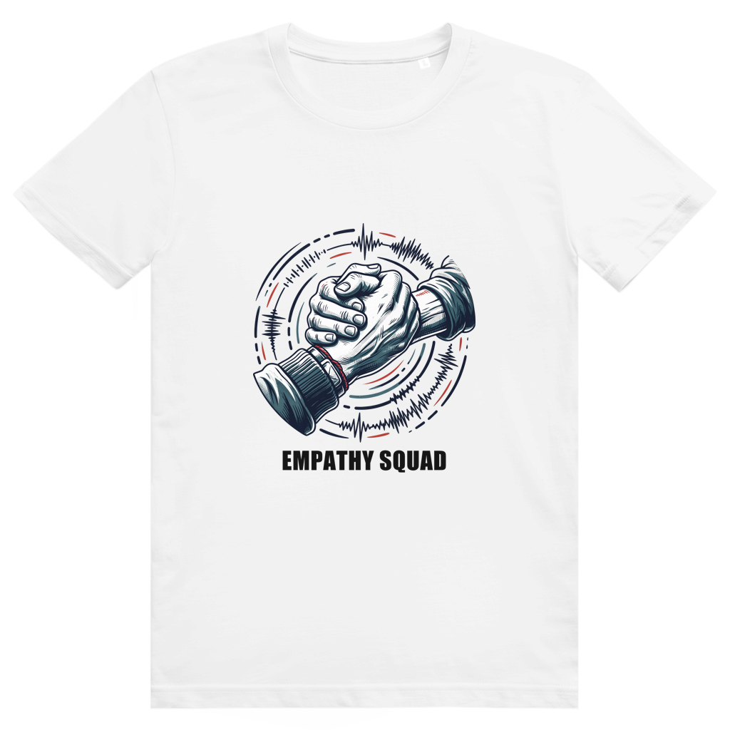 Empathy Squad Verbundenheit T-Shirt aus Bio-Baumwolle in Weiß – Vorderansicht