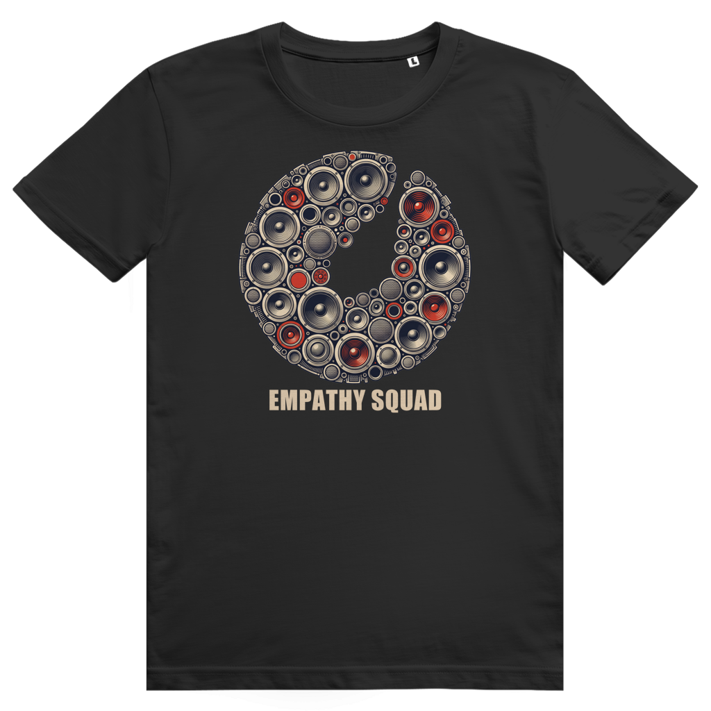 Empathy Squad Rasterkreis T-Shirt in Schwarz – Vorderansicht