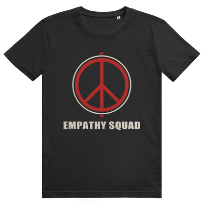 Empathy Squad Peace-Siegel T-Shirt aus Bio-Baumwolle in Schwarz – Vorderansicht